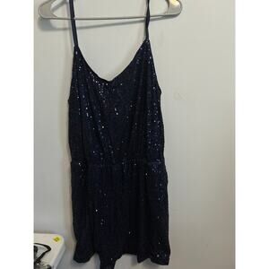 Sequin Shorts Romper Spaghetti Strap Sleeveless Sexy Casual Loose Solid Jumpsuit